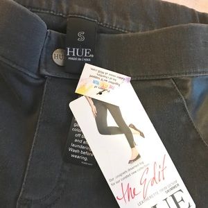 Hue Denim jegging legging with faux leather trim